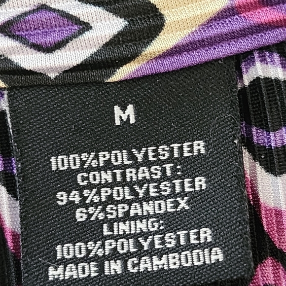 New Directions Women’s Splice Neck Tie Back Aztec Top Size M - Picture 7 of 10